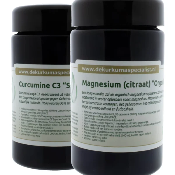 Magnesium & Curcumine C3 combinatie (Flacons)
