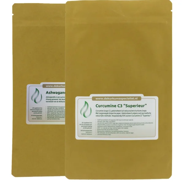 Curcumine C3 & Ashwagandha combinatie (Brievenbus verpakking)