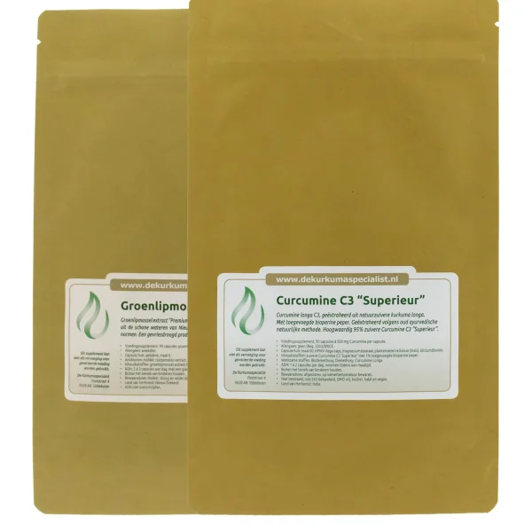Groenlipmossel & Curcumine C3 combinatie (brievenbus verpakking)
